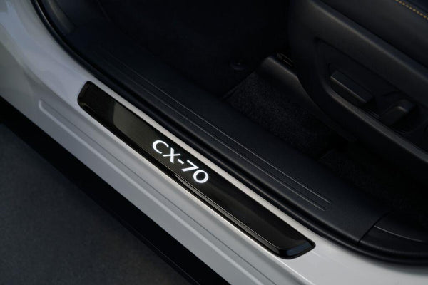 Mazda Illuminated Doorsill Trim Plates, For CX-70 (Black In Color)